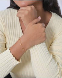 Elli Jewelry - Bracelet Platelet Pendant Round Textured in 925 sterling silver Gold Plated