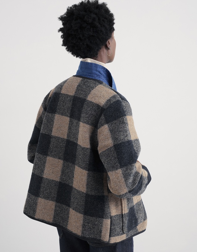 Seasalt - Seasalt Cornwall Navy Merywen Checked Jacket