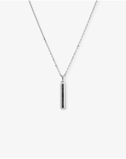 Michael Hill - Men's Pave Black Diamond Pendant on Cable Chain in Sterling Silver