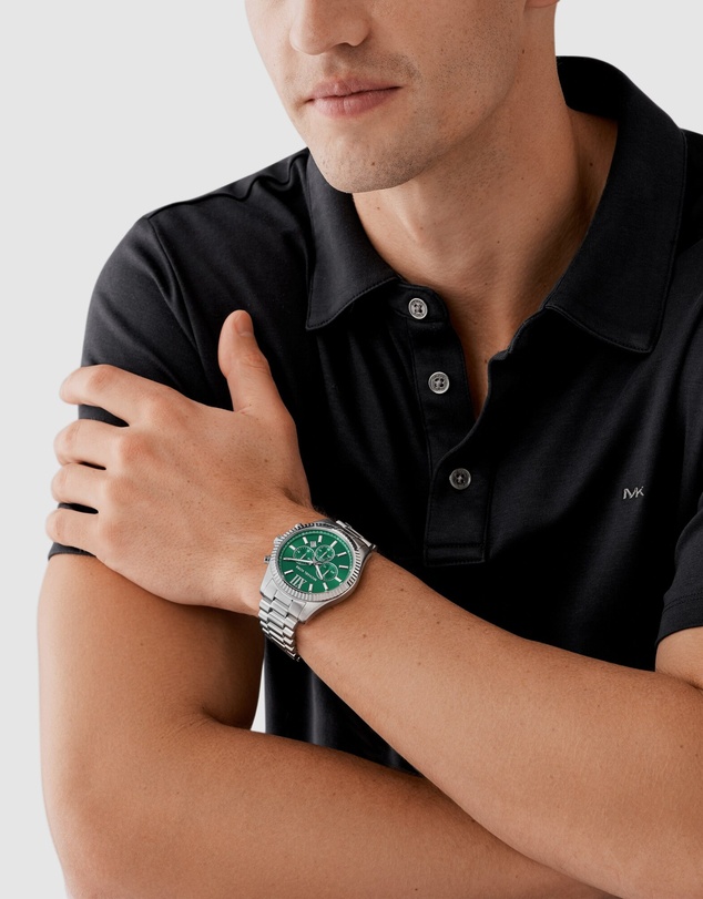 Michael Kors - Lexington Silver Tone Chronograph Watch