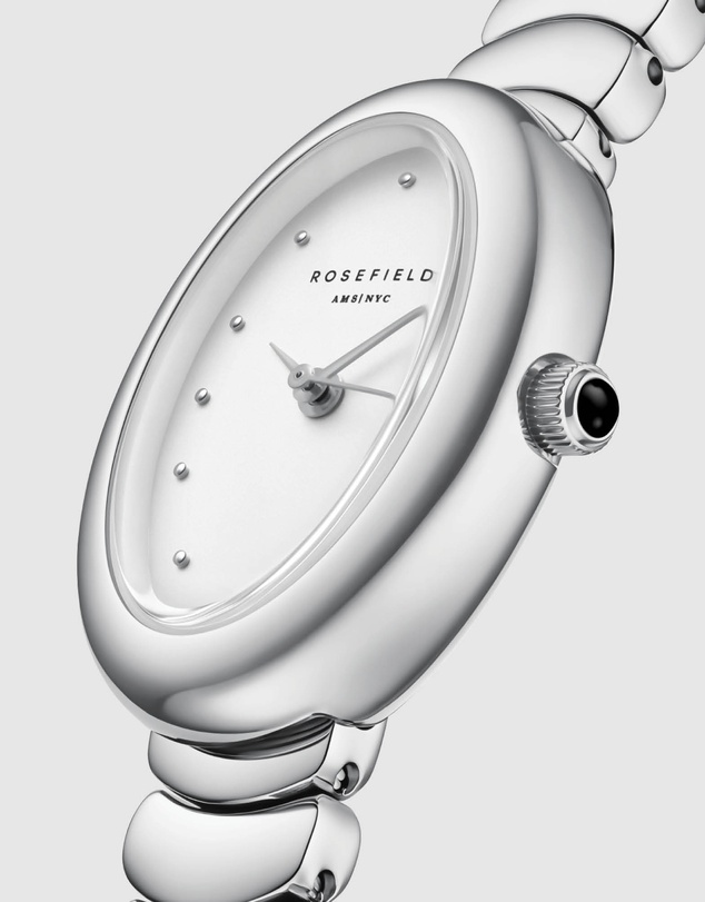 Rosefield - Ovale White Matte Silver-Tone Bracelet Watch