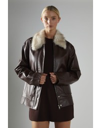 Glamorous - Fur Collar PU jacket