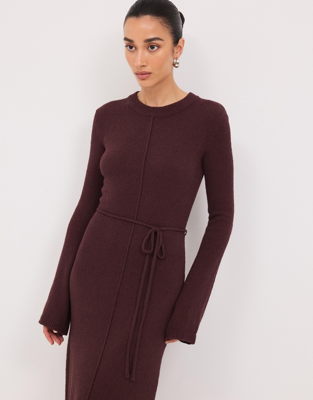 Calli - Iris Long Sleeve Knitted Maxi Dress