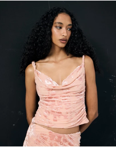 Lover - Elisabeth Cowl Neck Burnout Top
