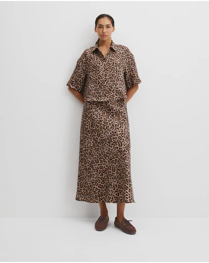 Country Road - Print Boxy Fit Linen Shirt