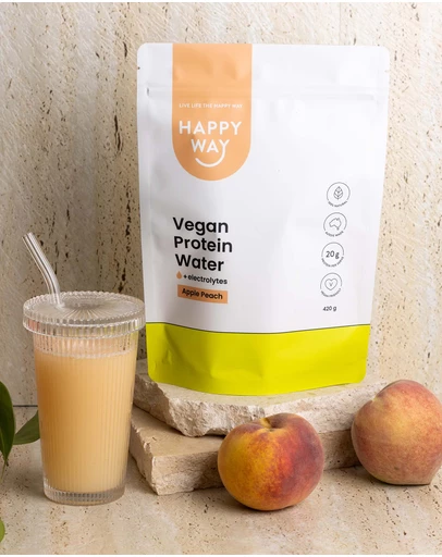 Happy Way - Apple Peach Vegan Protein Water Powder