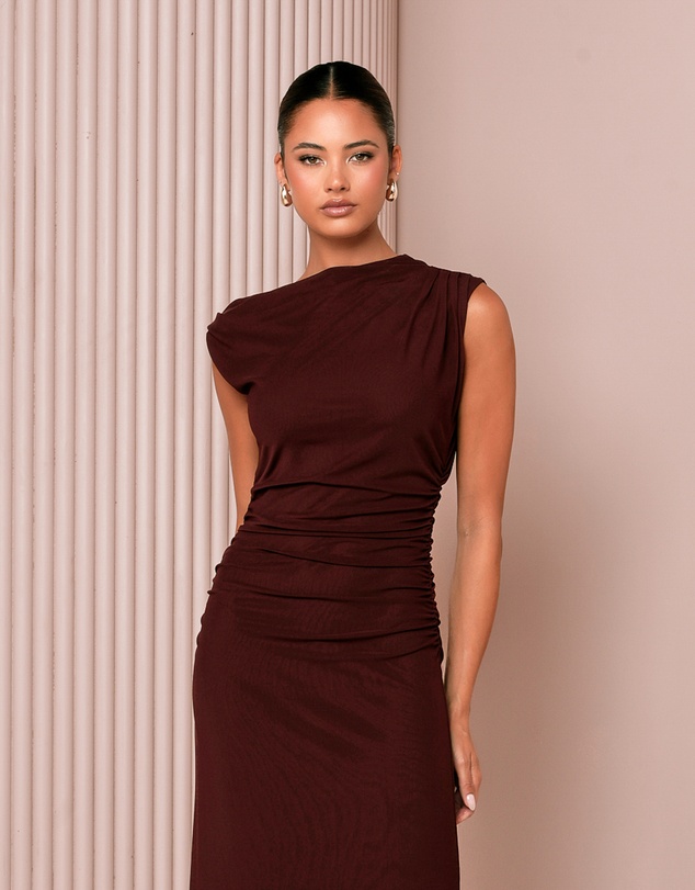 Azzurielle - Pru Off Shoulder Mesh Dress