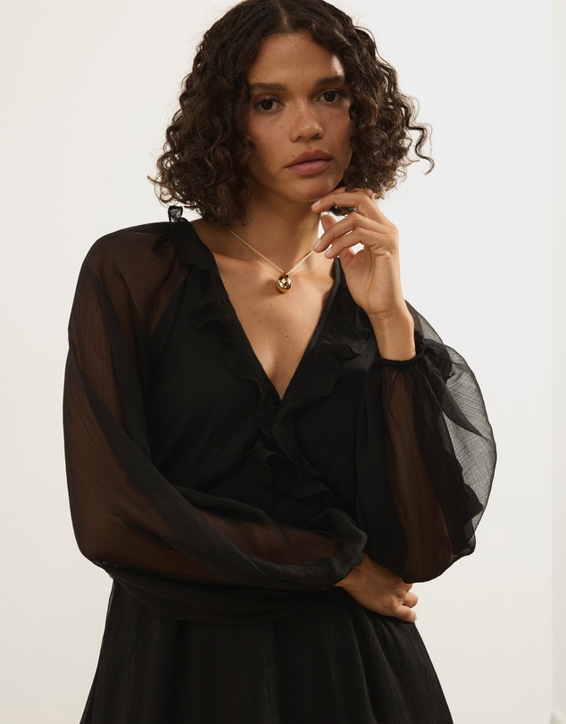 Atmos&Here - Benni Boho Mini Dress With Ruffle Detail