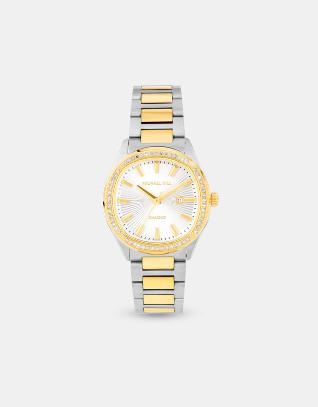 Michael Hill - Women's Two-Tone Watch with Diamonds in Gold Tone Stainless Steel