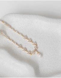 The White Collection - Liliana - Classic Gold Pearl Bridal Necklace