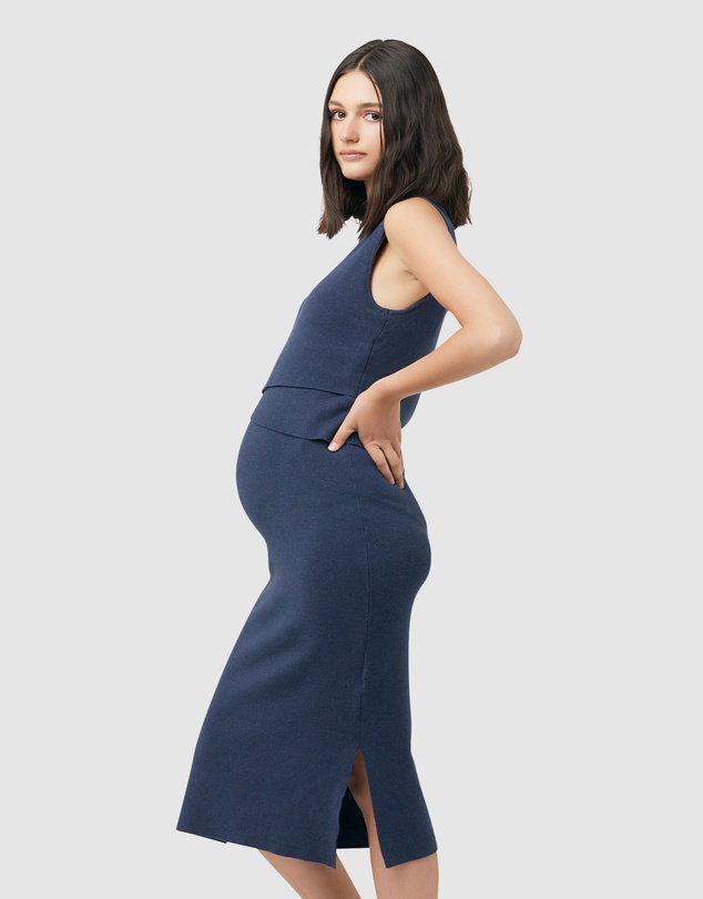 Ripe Maternity - Layered Knit Nursing Dress