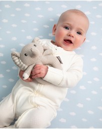 Living Textiles - Knitted Ring Rattle - Mason the Elephant
