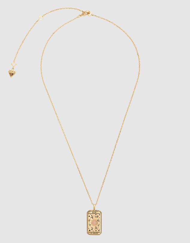 Wanderlust + Co - Le Soleil Gold Tarot Necklace