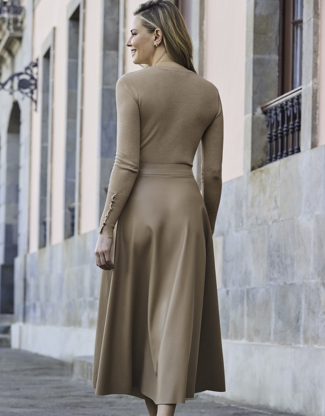 Sosandar - Faux Leather Midaxi Skirt
