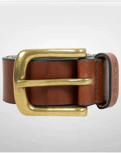 DENTS - Heritage Lined Full-Grain Leather Belt with Brass Buckle