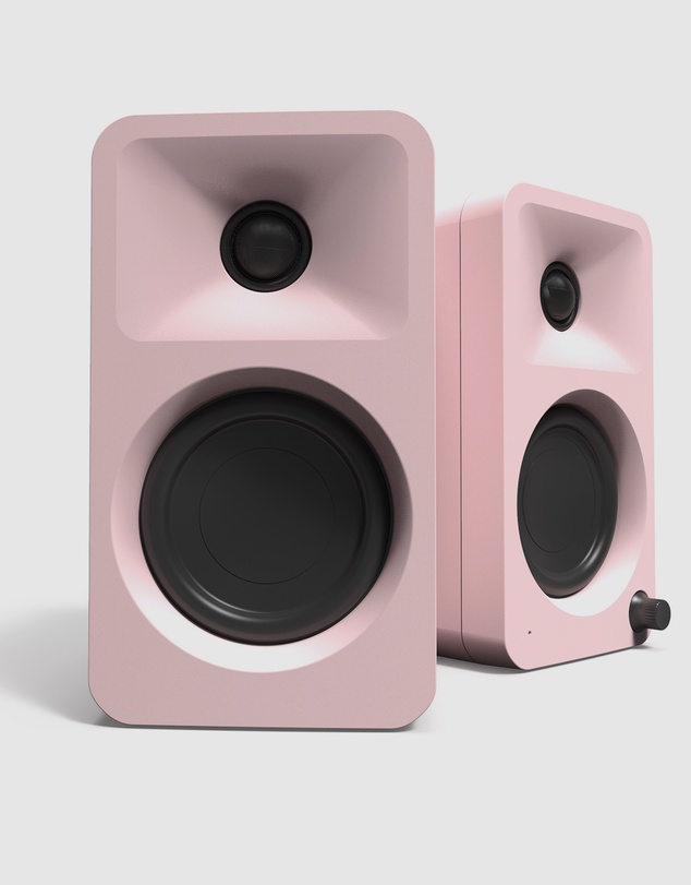 iWorld - Kanto ORA 100W Powered Reference Desktop Computer Speakers with Bluetooth 5.0 Pink