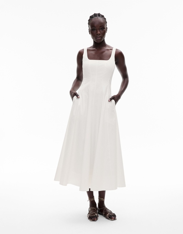 knee length dresses for ladies WITCHERY - Linen blend trapeze check dress! 6-8 | Recycle Style