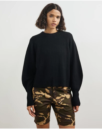 Lindsay Nicholas New York - Sculptured Sleeve Crew Neck