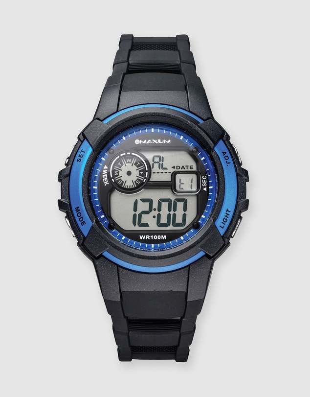 Maxum - Button - Black & Blue Digital