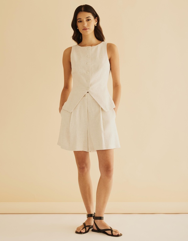 Atmos&Here - Remi Tailored Linen Blend Shorts
