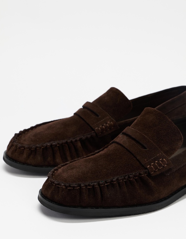 AERE - Suede Penny Loafers - Men's