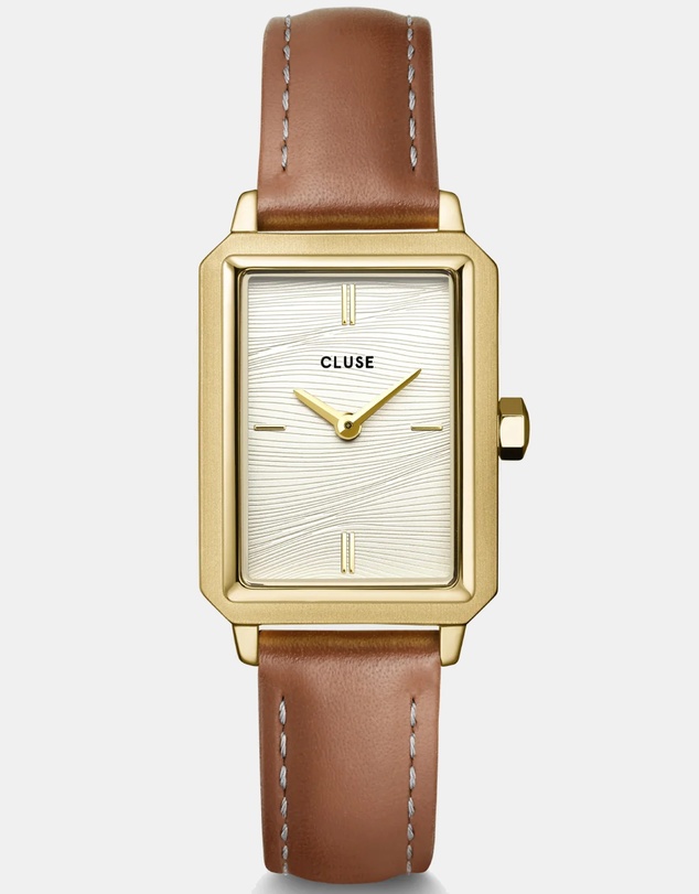 Cluse - Fluette Leather Brown Nutshell/Gold Sand Texture