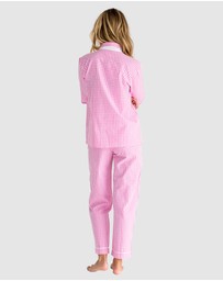 Sant And Abel - Women's Hepburn Gingham Pink Long PJ Set