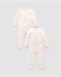 Purebaby - 2 Pack Zip Growsuit -Kids-Babies