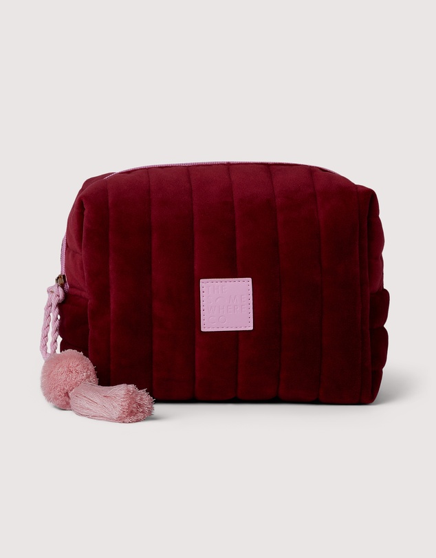 The Somewhere Co - Burgundy Velvet Cosmetic Case