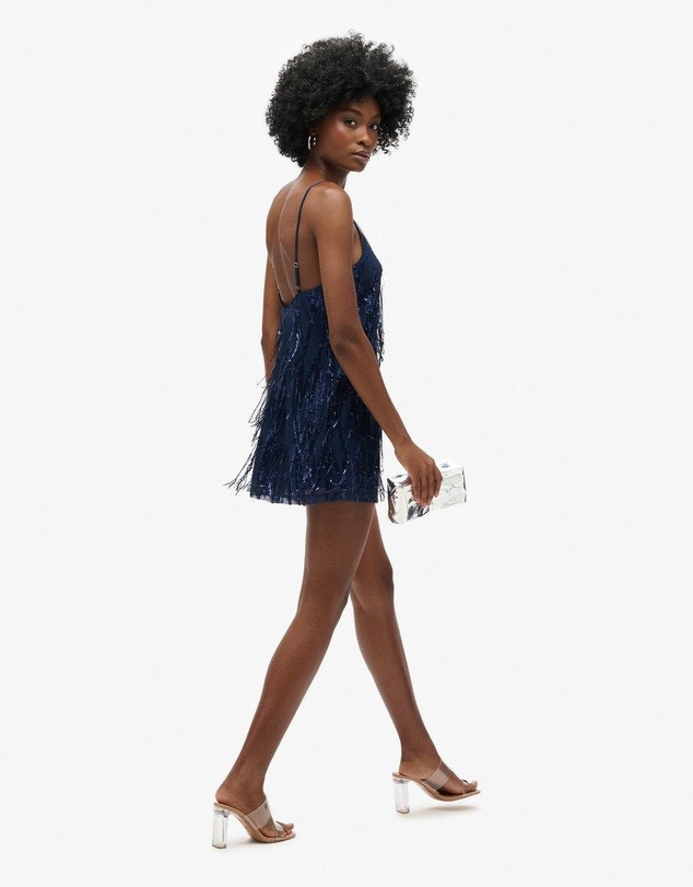 Superdry - Fringe V Neck Cami Mini Slim Fit Dress