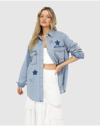 Belle & Bloom - Stargazer Patch Detail Denim Shirt