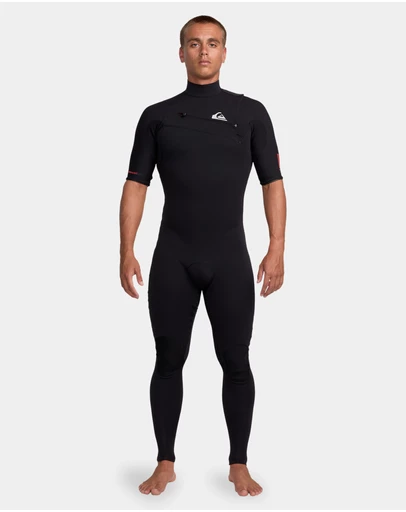 Quiksilver - Mens 2/2mm Highline Short Sleeve Chest Zip Wetsuit