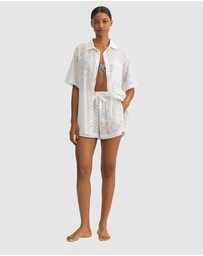 Polo Ralph Lauren - Patchwork Eyelet Shirt & Shorts Cotton Beachwear Set