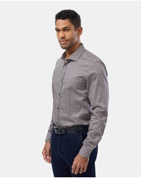 Brooksfield - Autumn Floral Print Slim Fit Dress Shirt