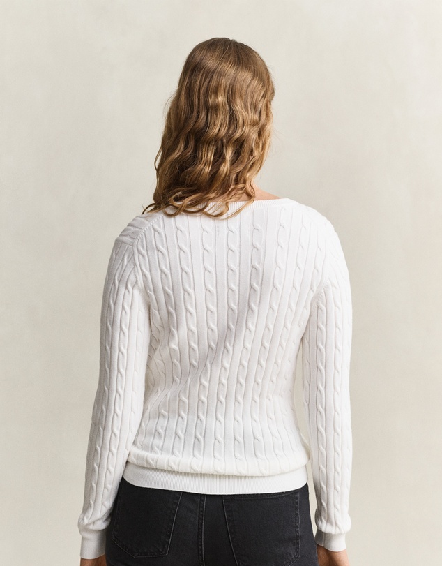 Gant - Stretch Cotton Cable V-Neck Knit