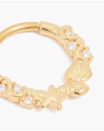 Lovisa - Surgical Steel Cubic Zirconia Sea Clicker Ring