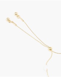 Lovisa - Gold Plated Freshwater Pearl Station Toggle Bracelet