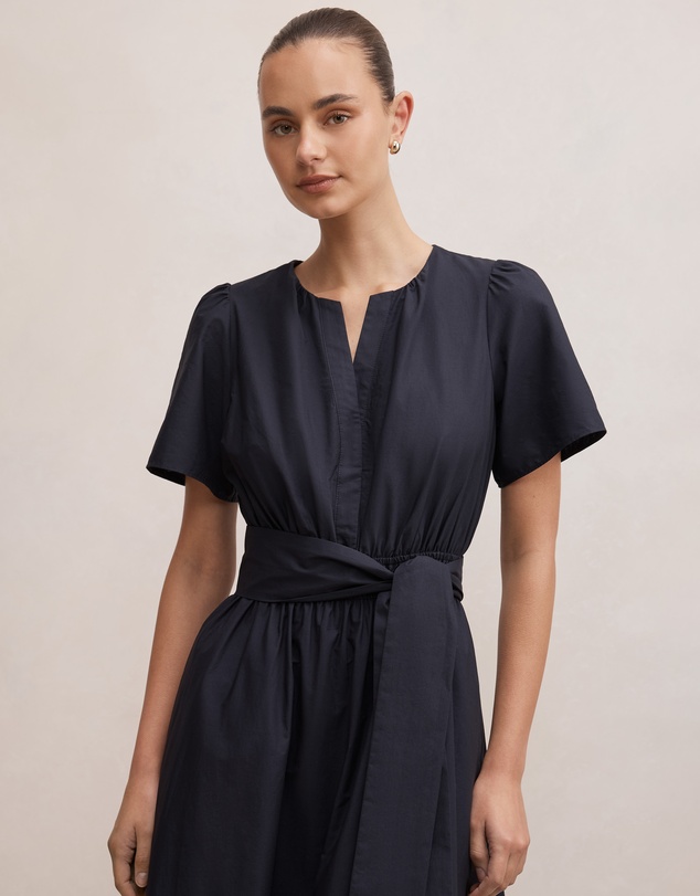 Forever New - Matilda Embroidered Tie Midi Dress