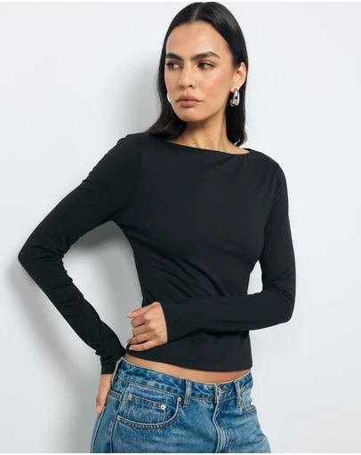 AERE - Tess Boat Neck T-Shirt
