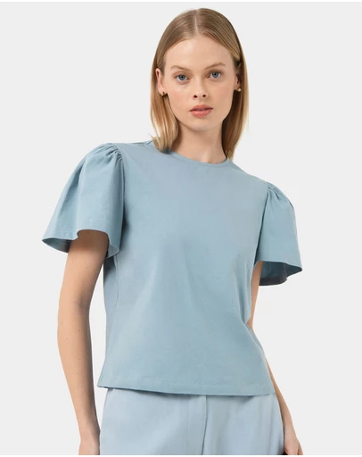 Forcast - Cayla Gathered Sleeve Tee