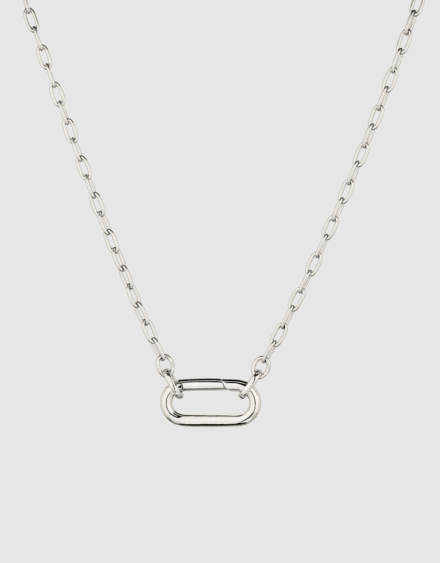 Elli Jewelry - Carabiner Paperclip Chain Necklace in 925 Silver