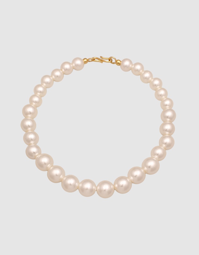 Elli Jewelry - Necklace Ball Pearls 925 Sterling Silver Gold-plated