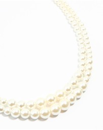 Lovisa - Gold Plated Pearl Layered Choker Necklace
