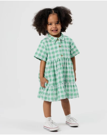Goldie + Ace - Collared Tiered Dress - Babies-Kids