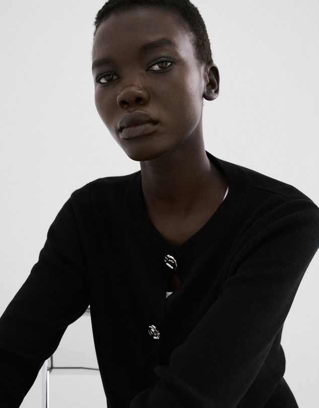 M.N.G - Knitted Cardigan With Jewel Button