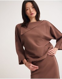Oxford - Laura Knitted Folded Collar Top