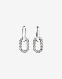Michael Hill - Paperclip Drop Huggie Earrings in Sterling Silver