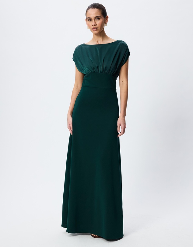 Tussah - Imogen Boat Neck Satin Maxi Dress