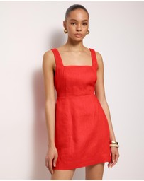AERE - Kaili Linen Square Neck Mini Dress