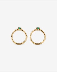 Michael Hill - 10mm Emerald Accent Sleepers in 10kt Yellow Gold